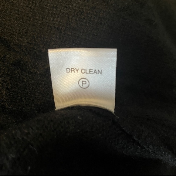 Raffi Cashmere Cardigan Open Front Cable Knit Fringe Black Sz. S - Picture 4 of 9